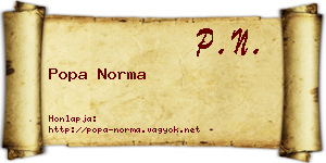 Popa Norma névjegykártya